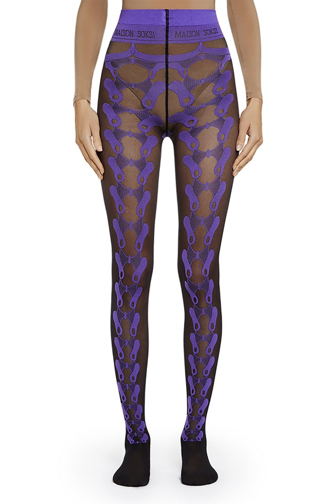 Anxiety – Black, Purple Tights