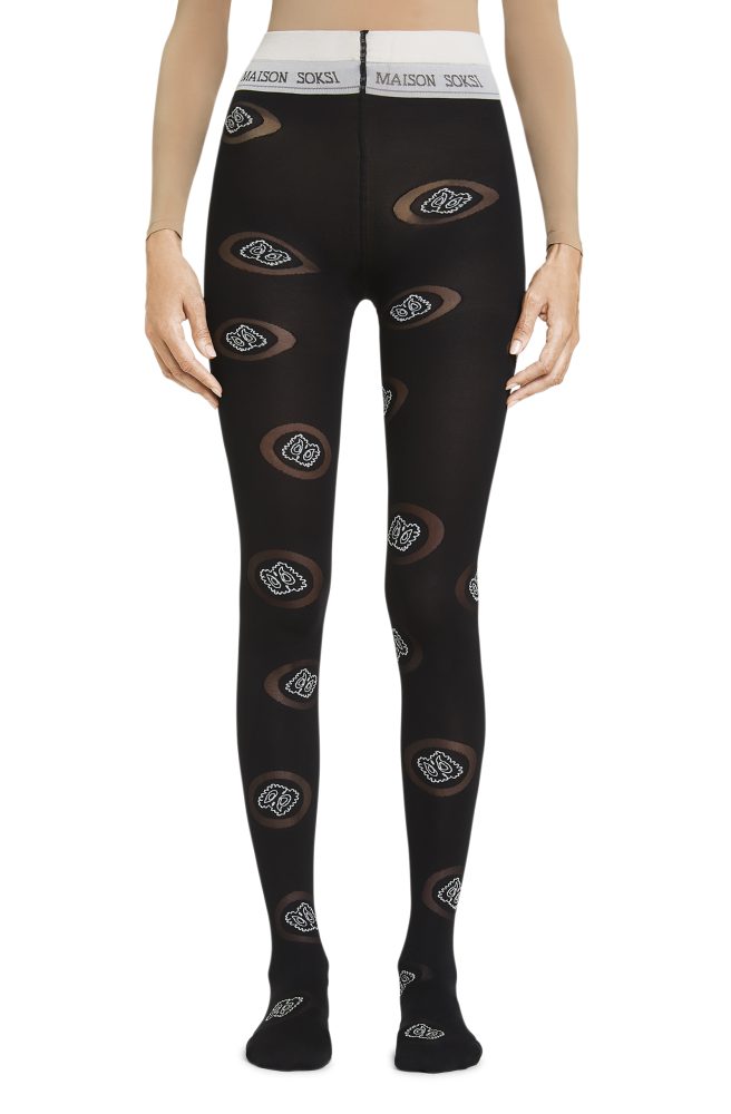 Bandana Circle – Black, Ecru Tights