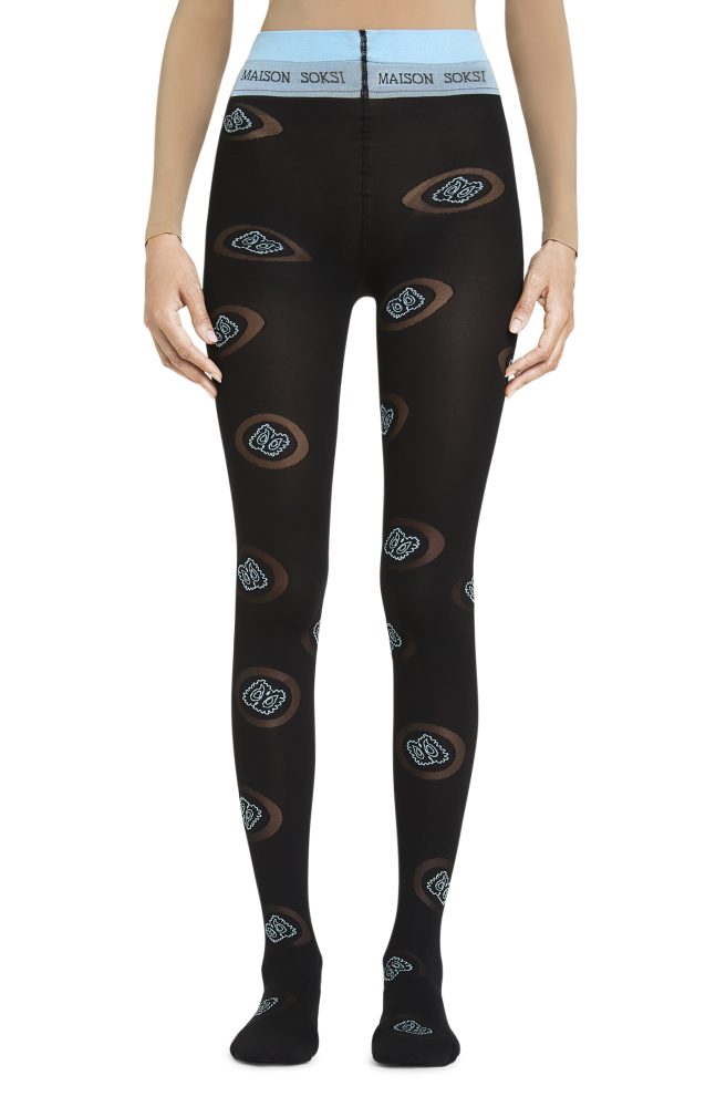 Bandana Circle – Black, Light Blue Tights