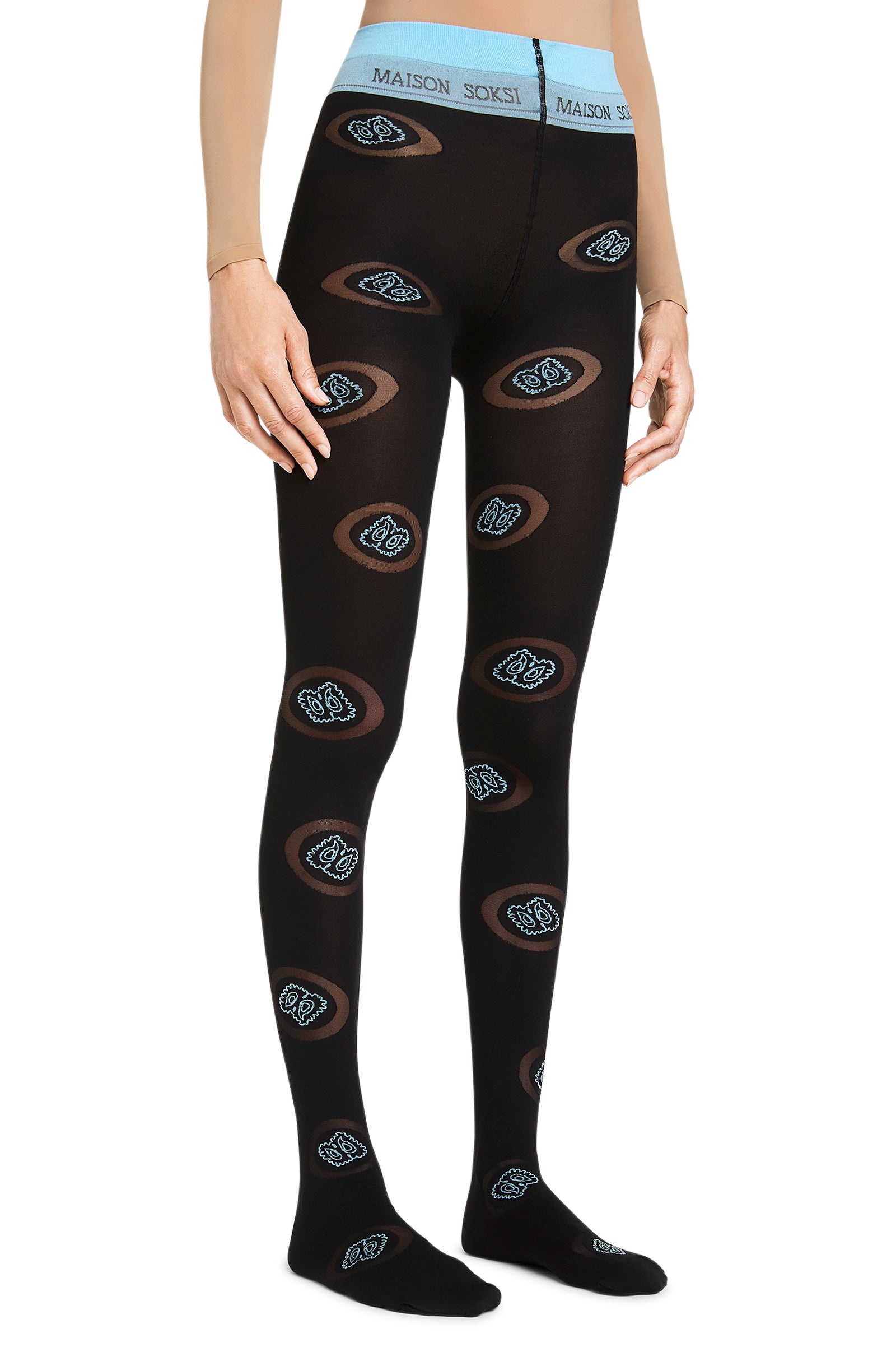 Bandana Circle – Black, Light Blue Tights