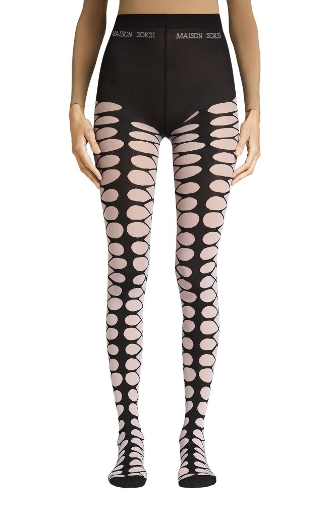 Clonazepam – Black, Light Purple Tights