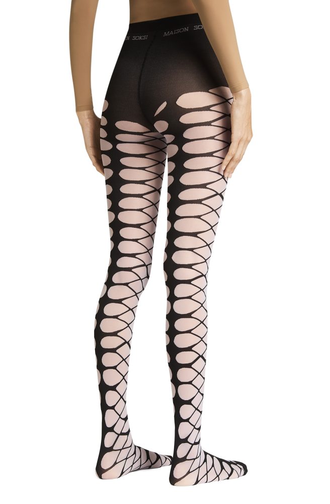 Clonazepam – Black, Light Purple Tights