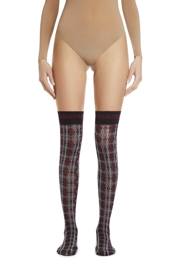 Coco Over Knee-Highs – Black, Purple, Multicolour Socks