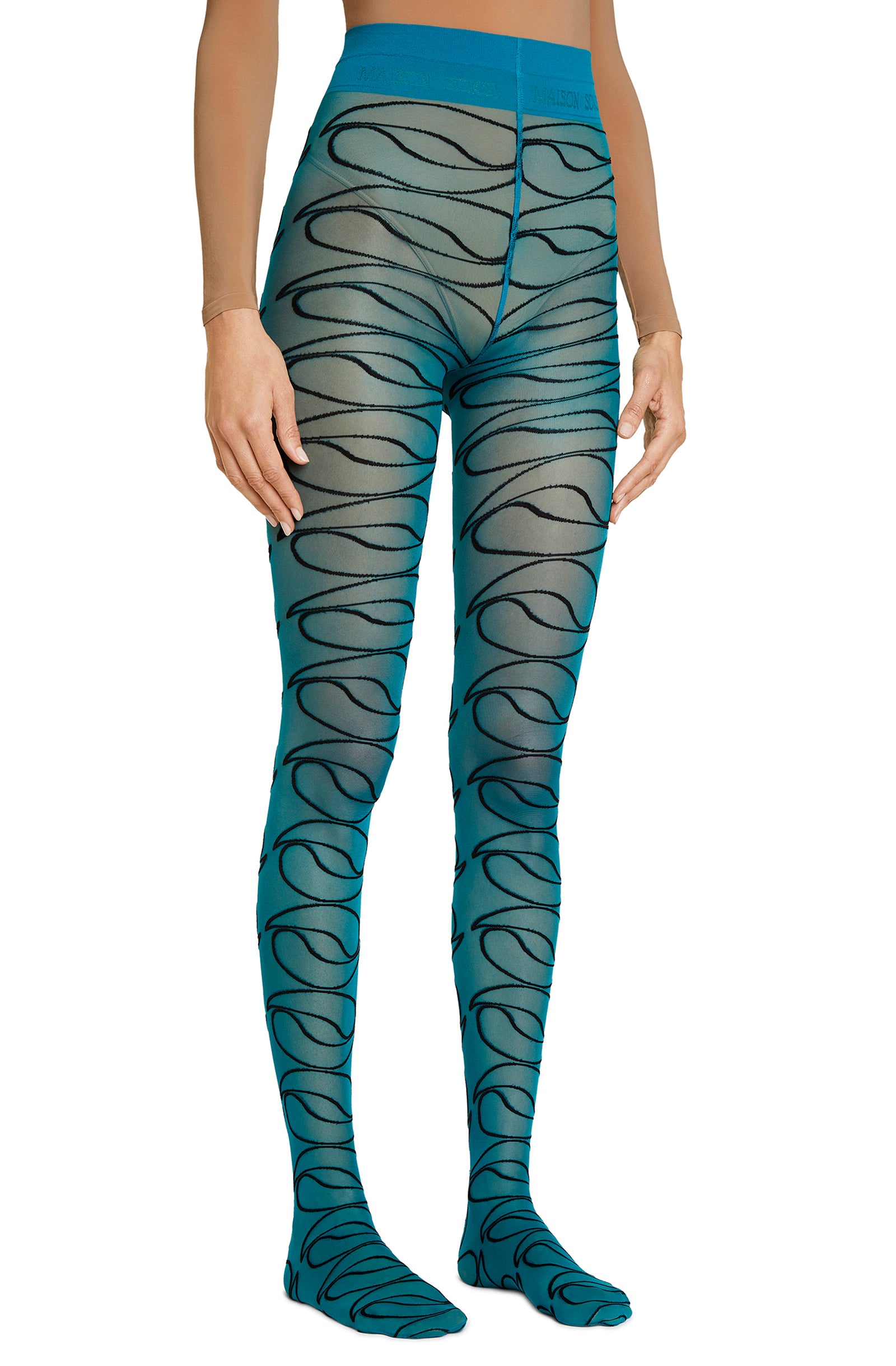 Haute Couture – Teal, Black Tights
