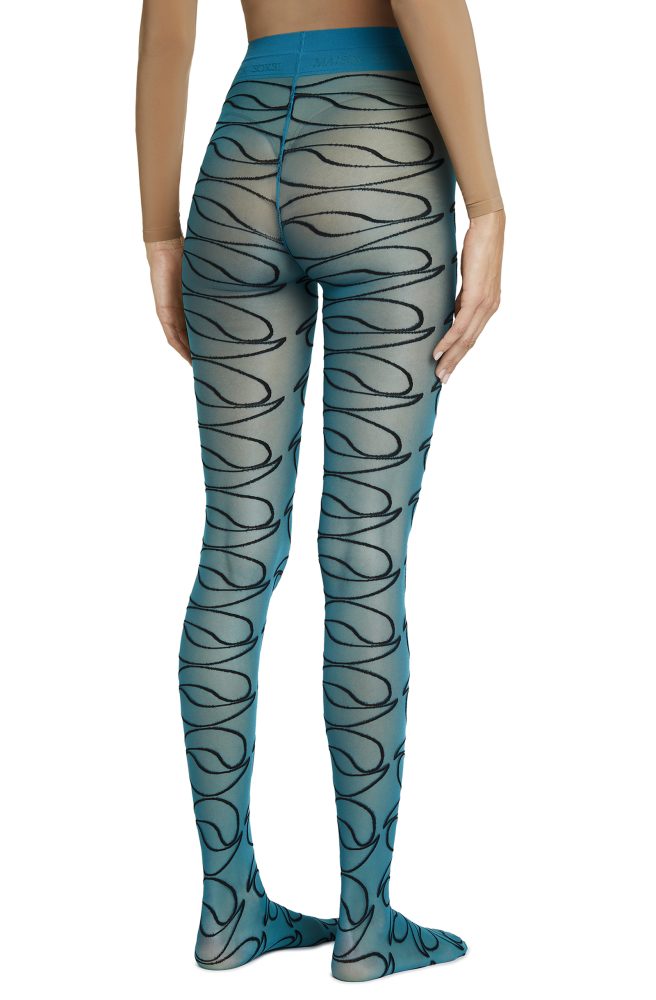 Haute Couture – Teal, Black Tights