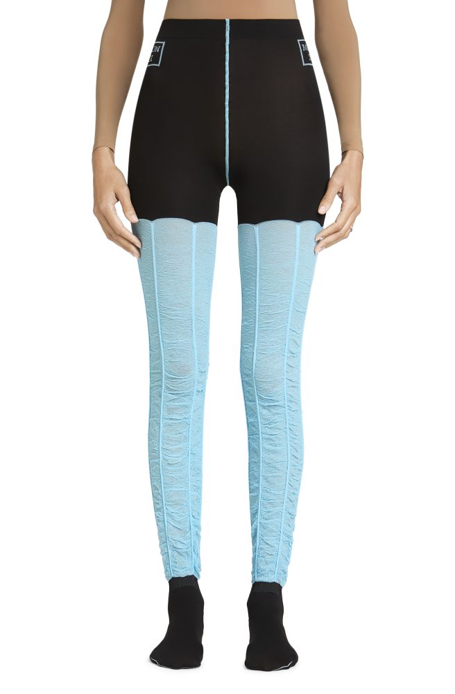 Honey High – Black, Aqua Blue Tights
