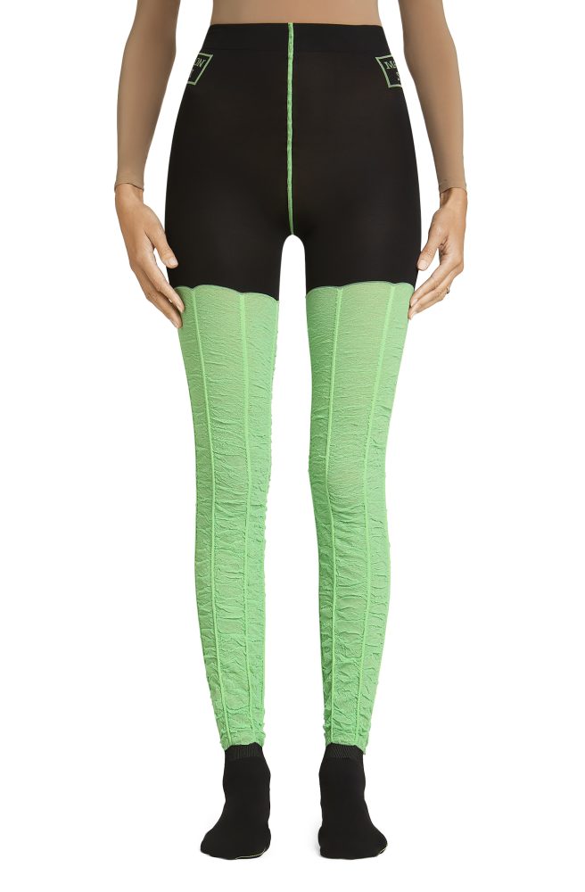 Honey High – Black, Light Green Tights