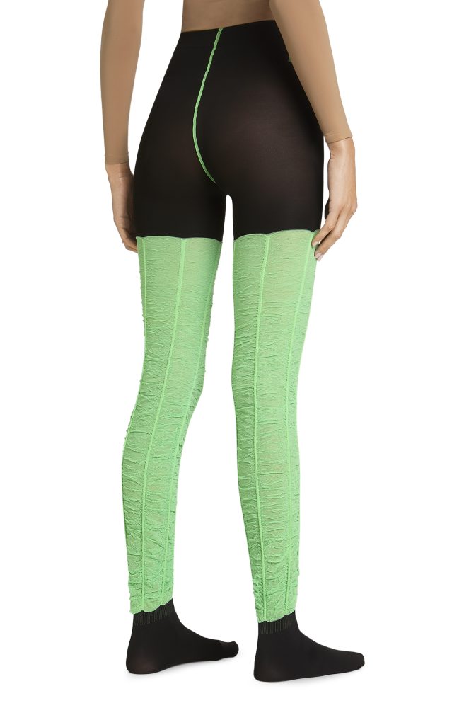Honey High – Black, Light Green Tights