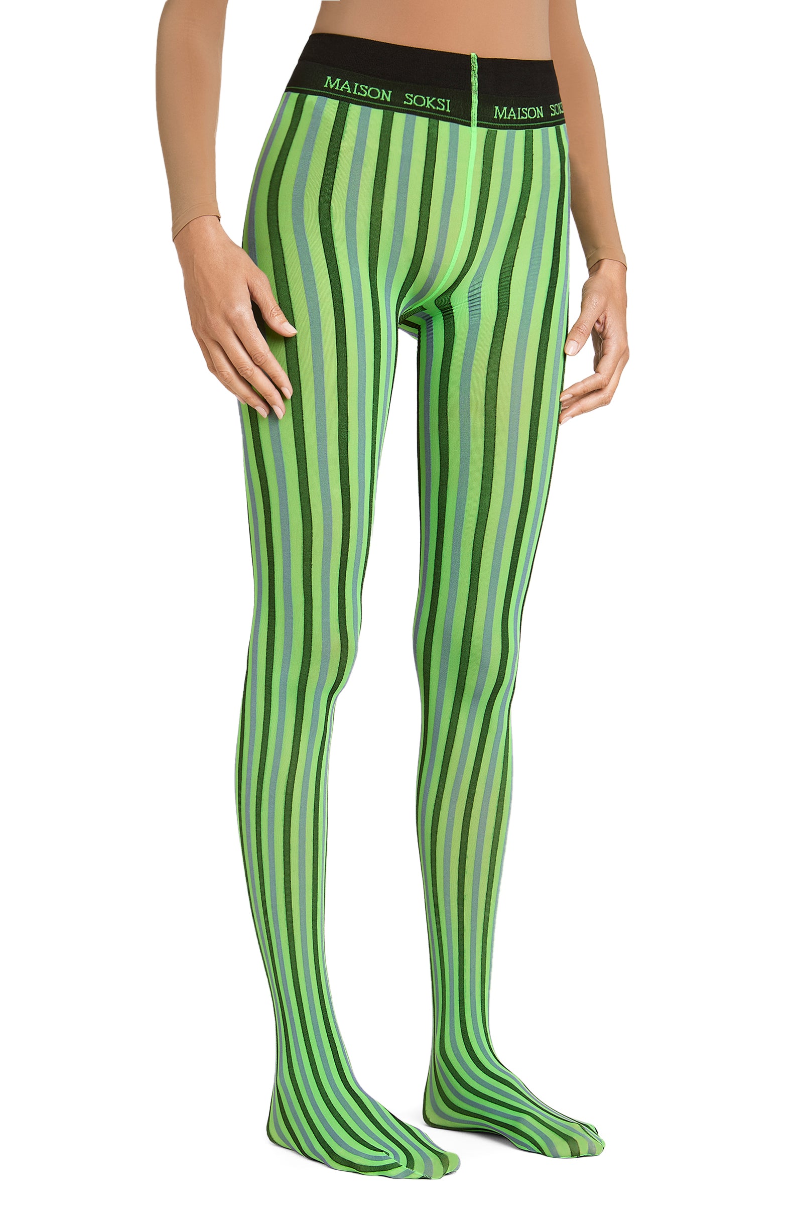 Interloper – Multicolour, Green Fluo Tights