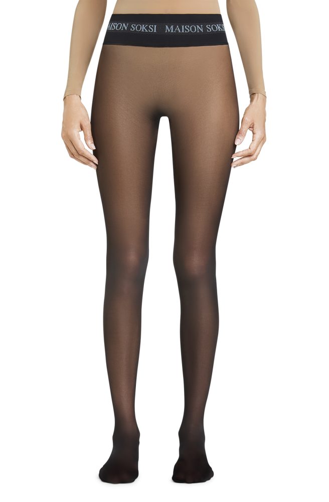 Maison Soksi Logo – Black Tights