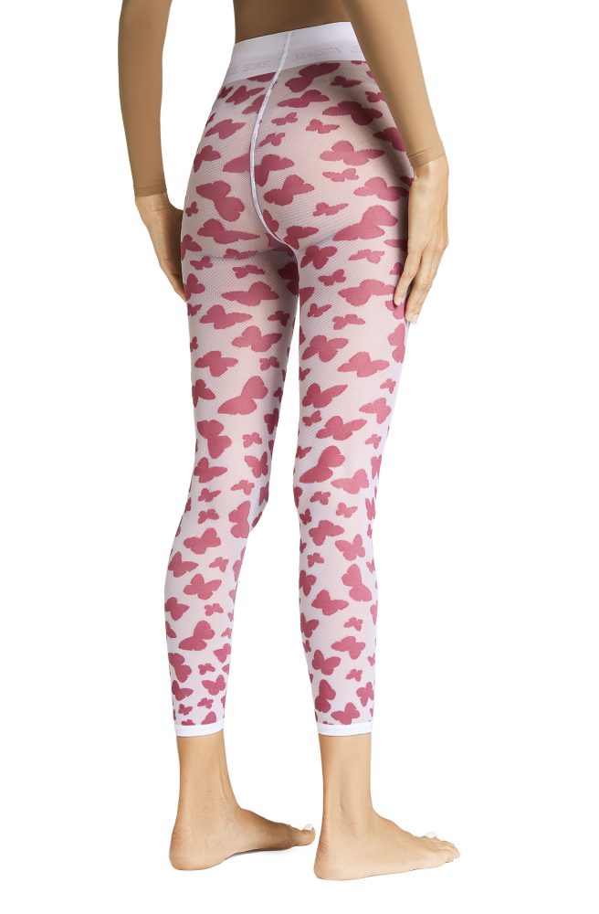 Morpho – Bordeaux, Optic White Tights