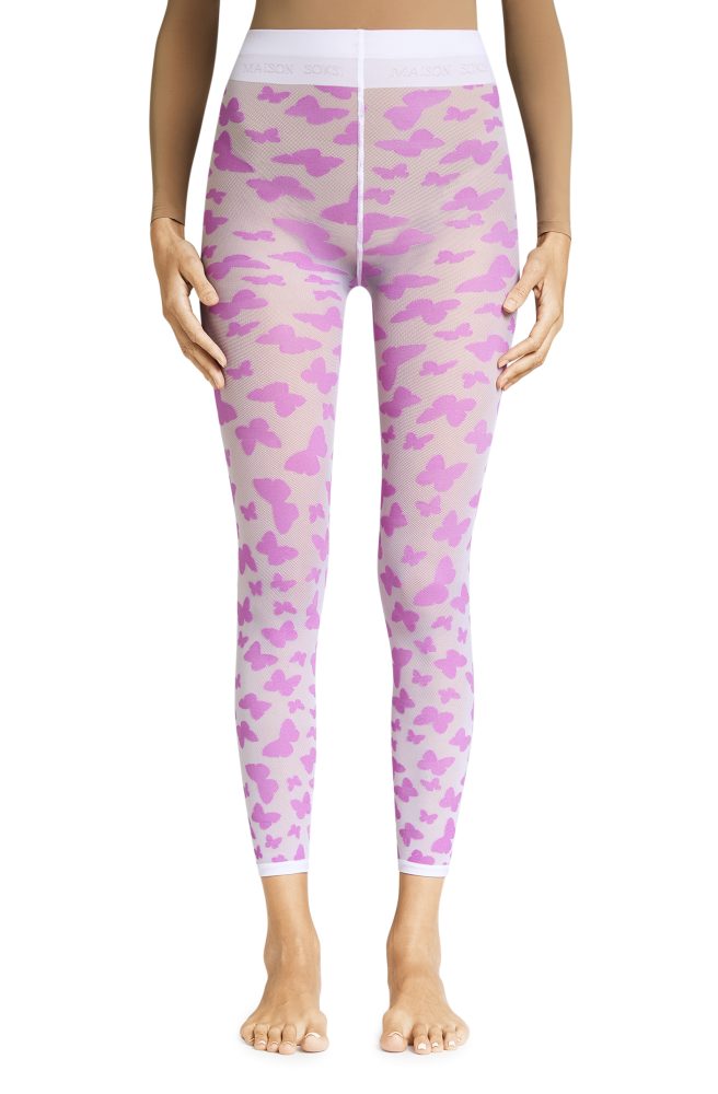 Morpho – Cyclamen, Optic White Tights