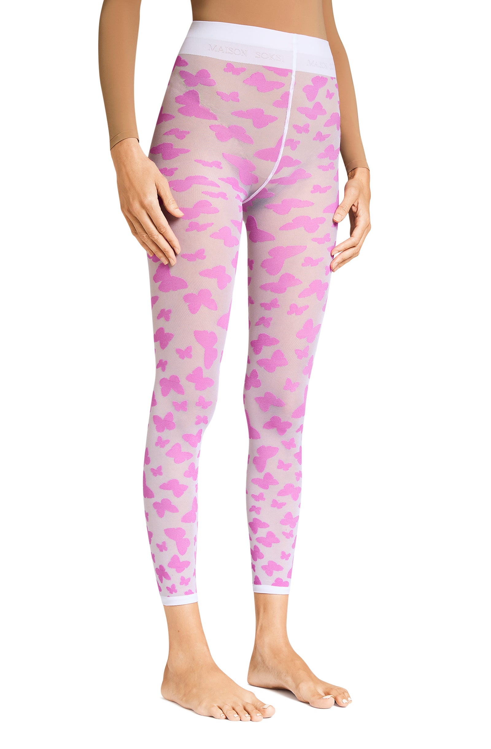 Morpho – Cyclamen, Optic White Tights