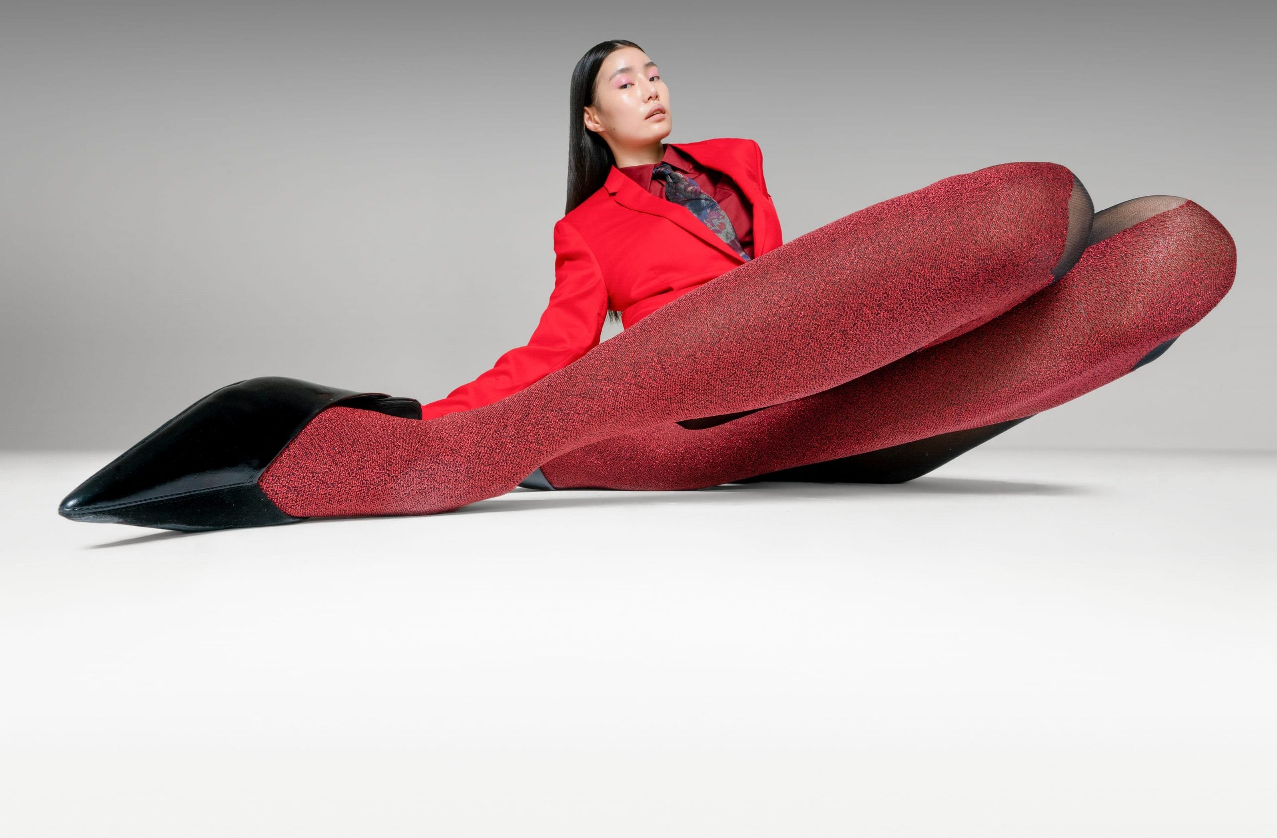 Omen – Red, Black Tights
