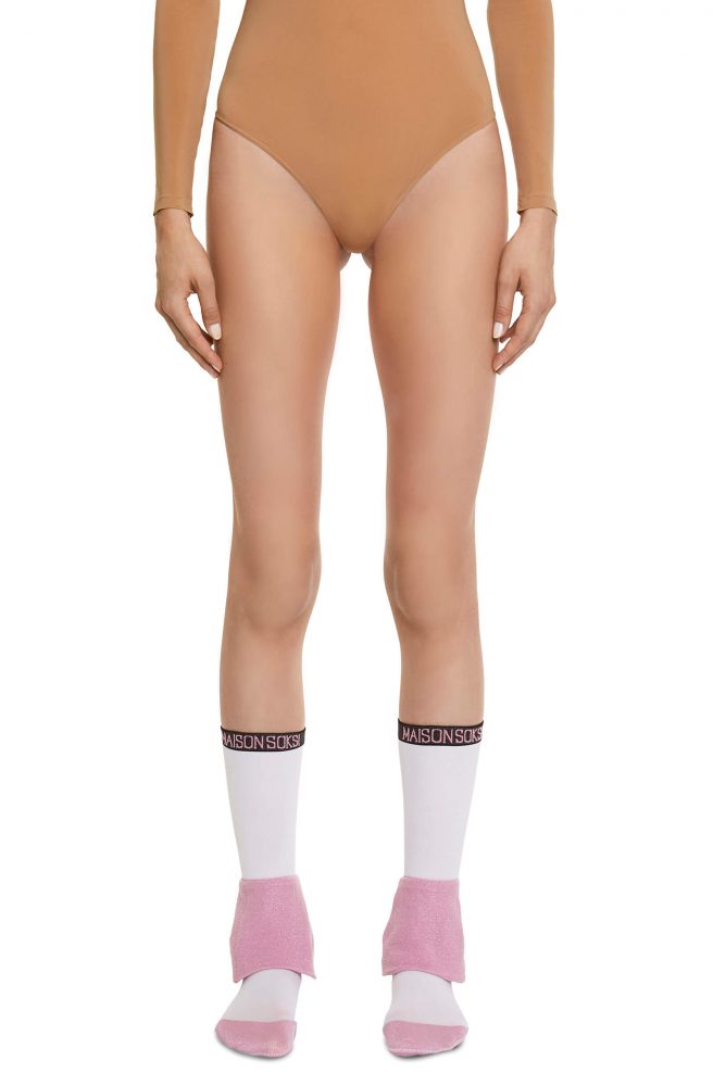 Super Socks – White, Pink Socks