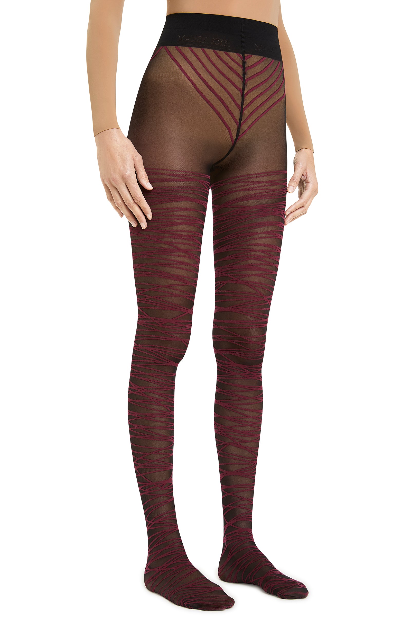 Neuromancer – Black, Bordeaux Tights