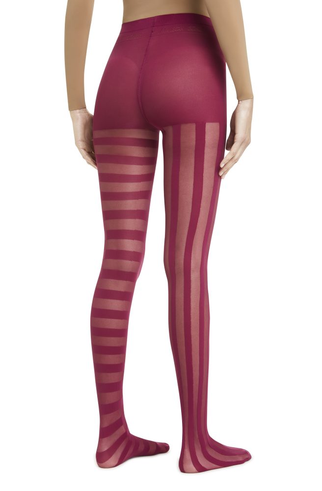 Stripes – Bordeaux Red Tights