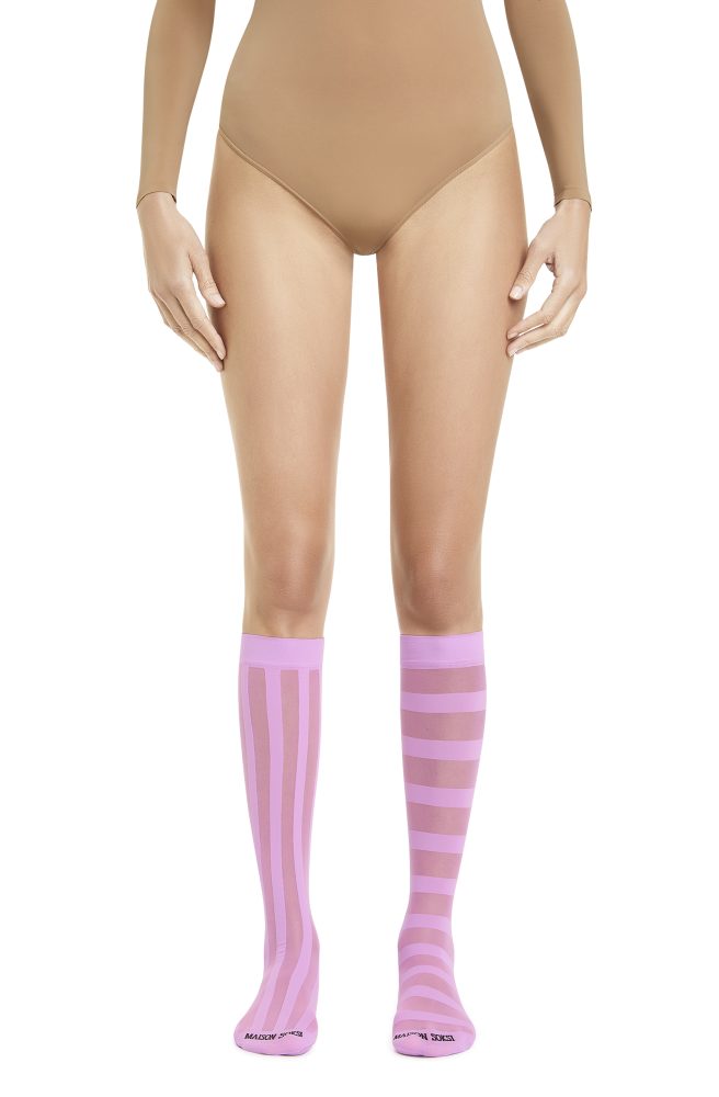 Stripes Knee-Highs – Purple Fluo Socks