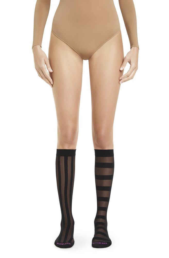 Stripes Knee-Highs – Black Socks