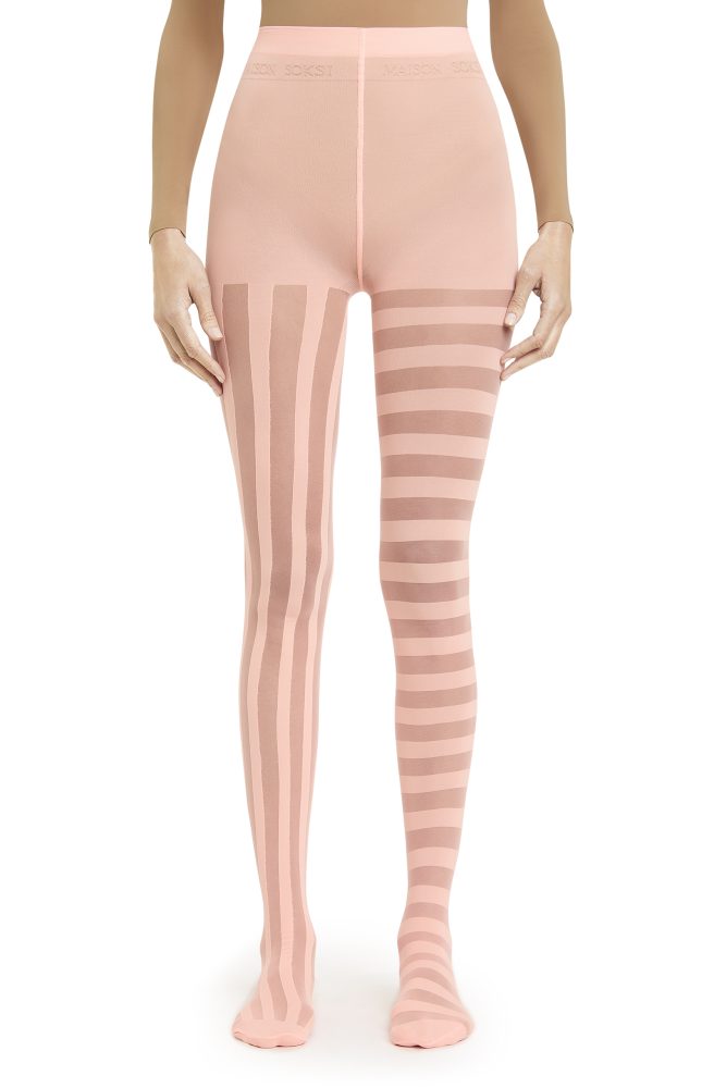 Stripes – Salmon Fluo Tights