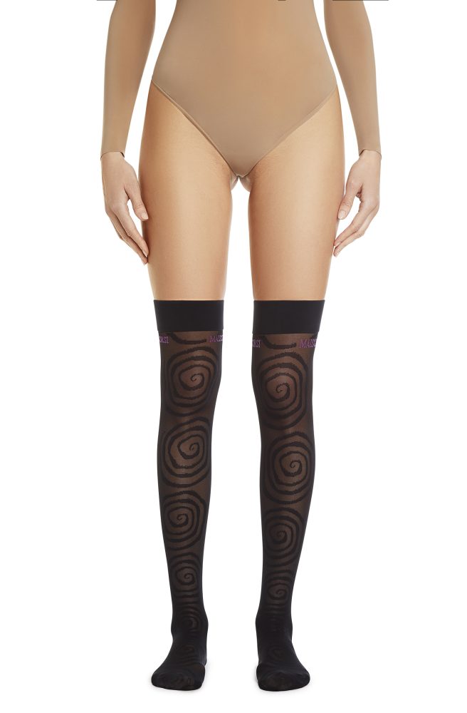 Super Wormhole Over Knee-Highs – Black, Black Socks