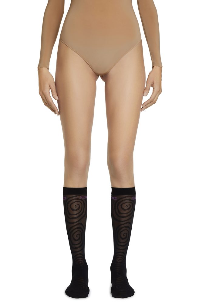 Wormhole Knee-Highs – Black, Black Socks
