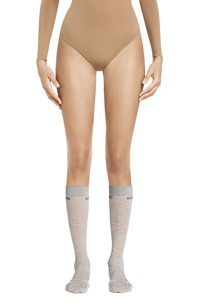 Wormhole Knee-Highs – Light Grey Socks