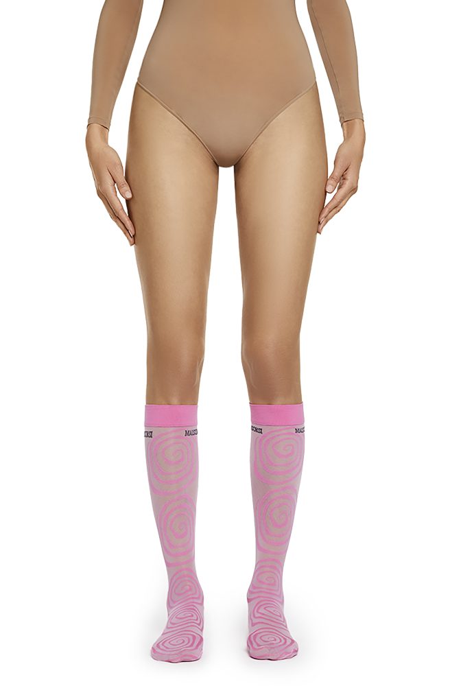 Wormhole Knee-Highs – Wild Pink Socks