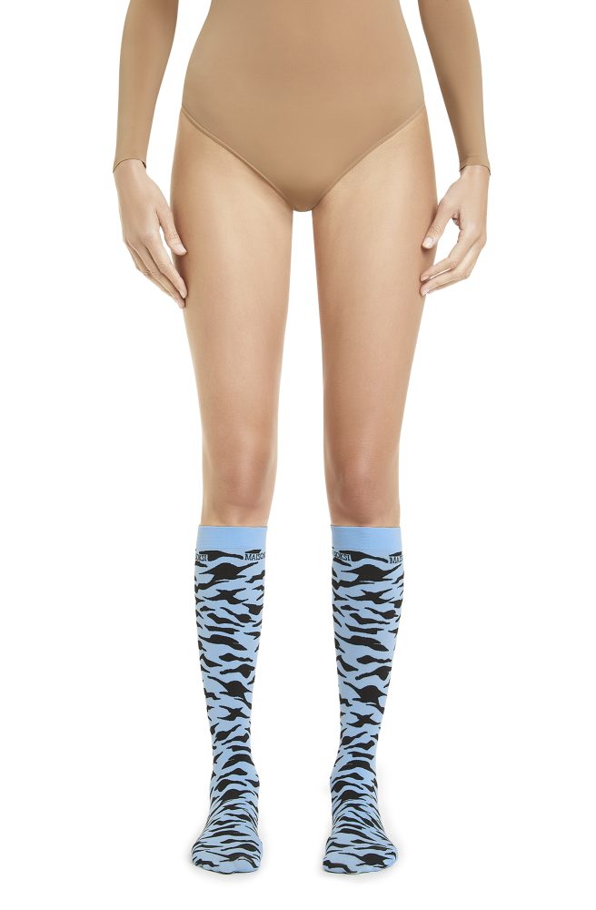 Zebra Eye Knee-Highs – Cerulean Blue Socks