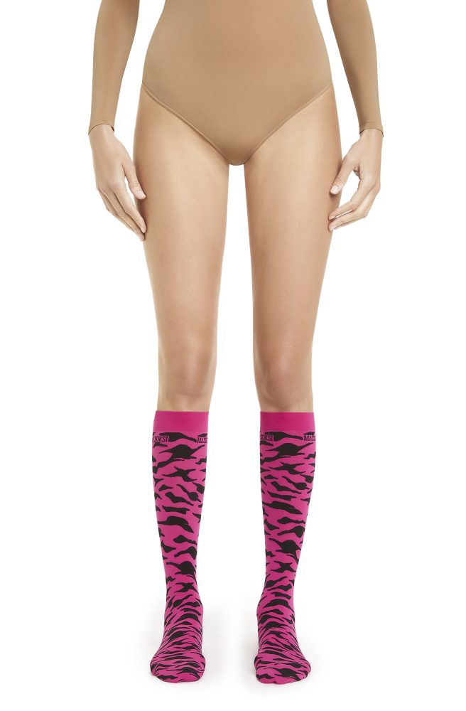 Zebra Eye Knee-Highs – Fuchsia Socks