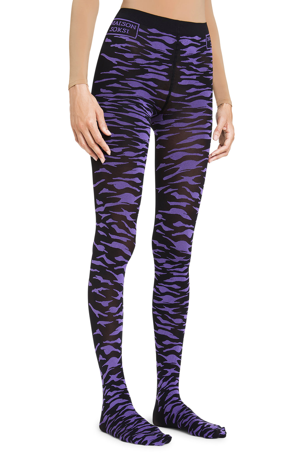 Zebra Eye – Purple, Black Tights