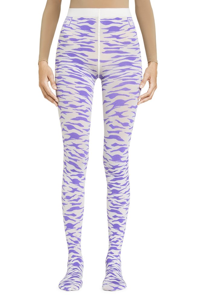 Zebra Eye – Purple, White Pearl Tights