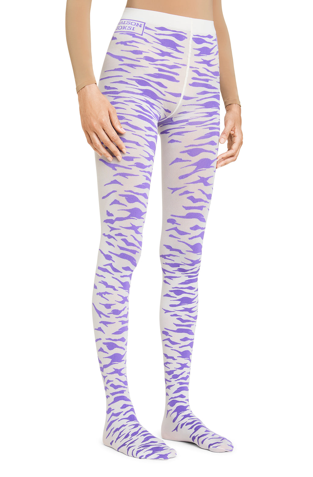 Zebra Eye – Purple, White Pearl Tights