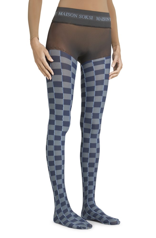 MAISON SOKSI パープル ロゴタイツ ALIENATION-GREY-BLUE-2-