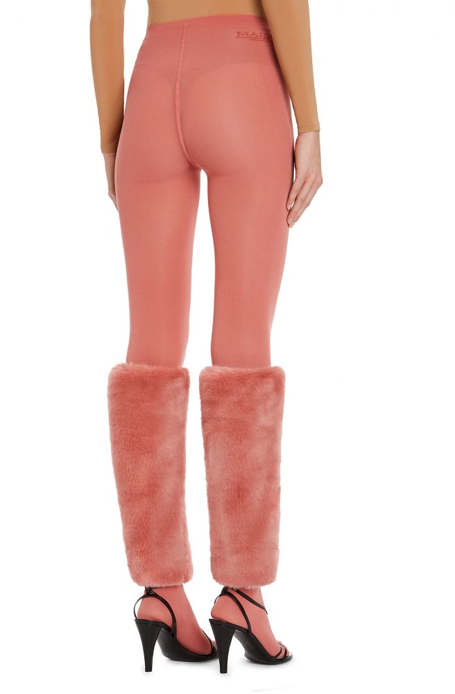 Fuwa Fuwa â Peach Pink Faux-fur, Peach Pink Tights | Maison Soksi
