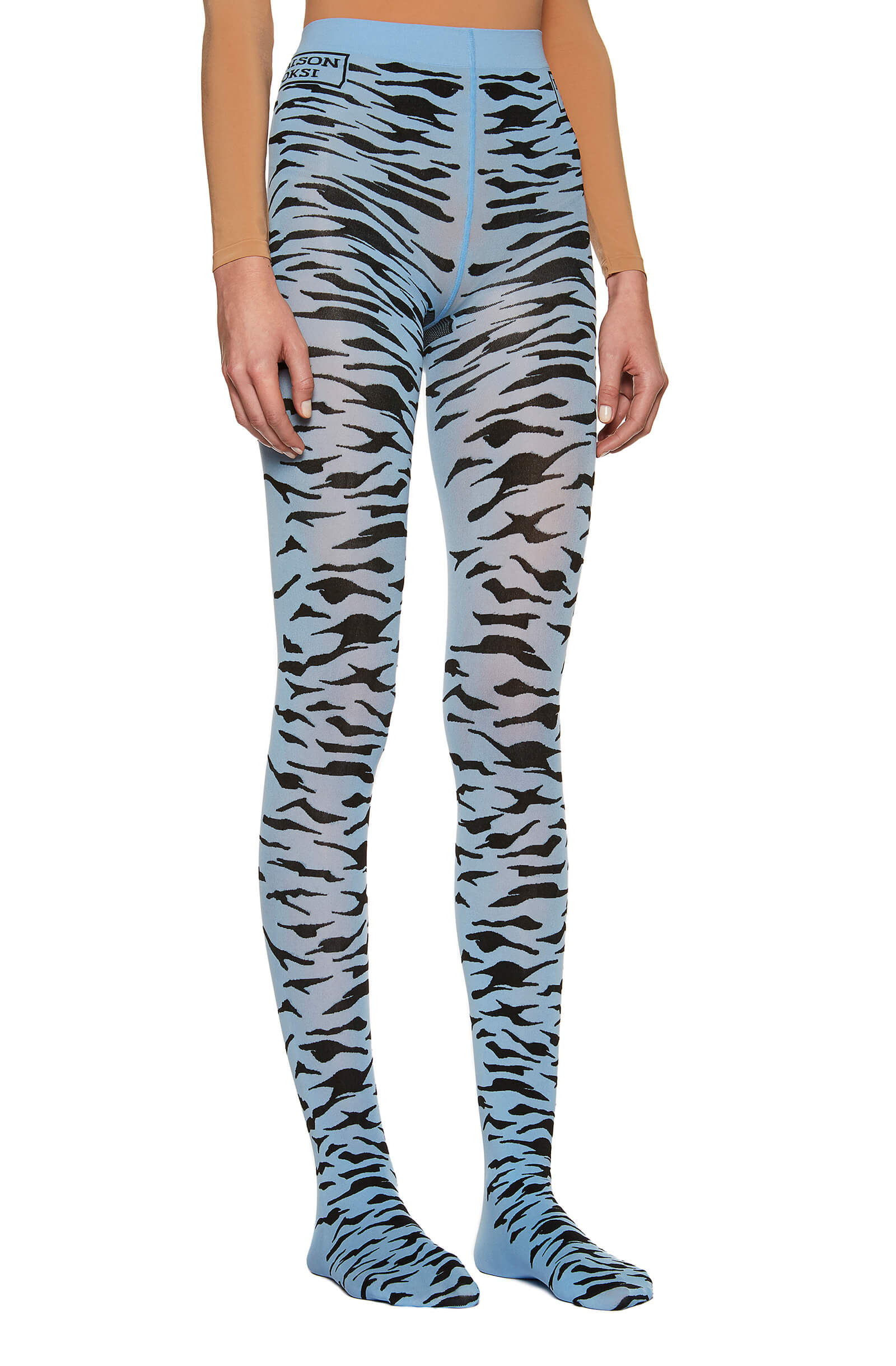 KYODAN Women Leggings Blue White Zebra Small Medium S & M Tiger Animal NWT  $68