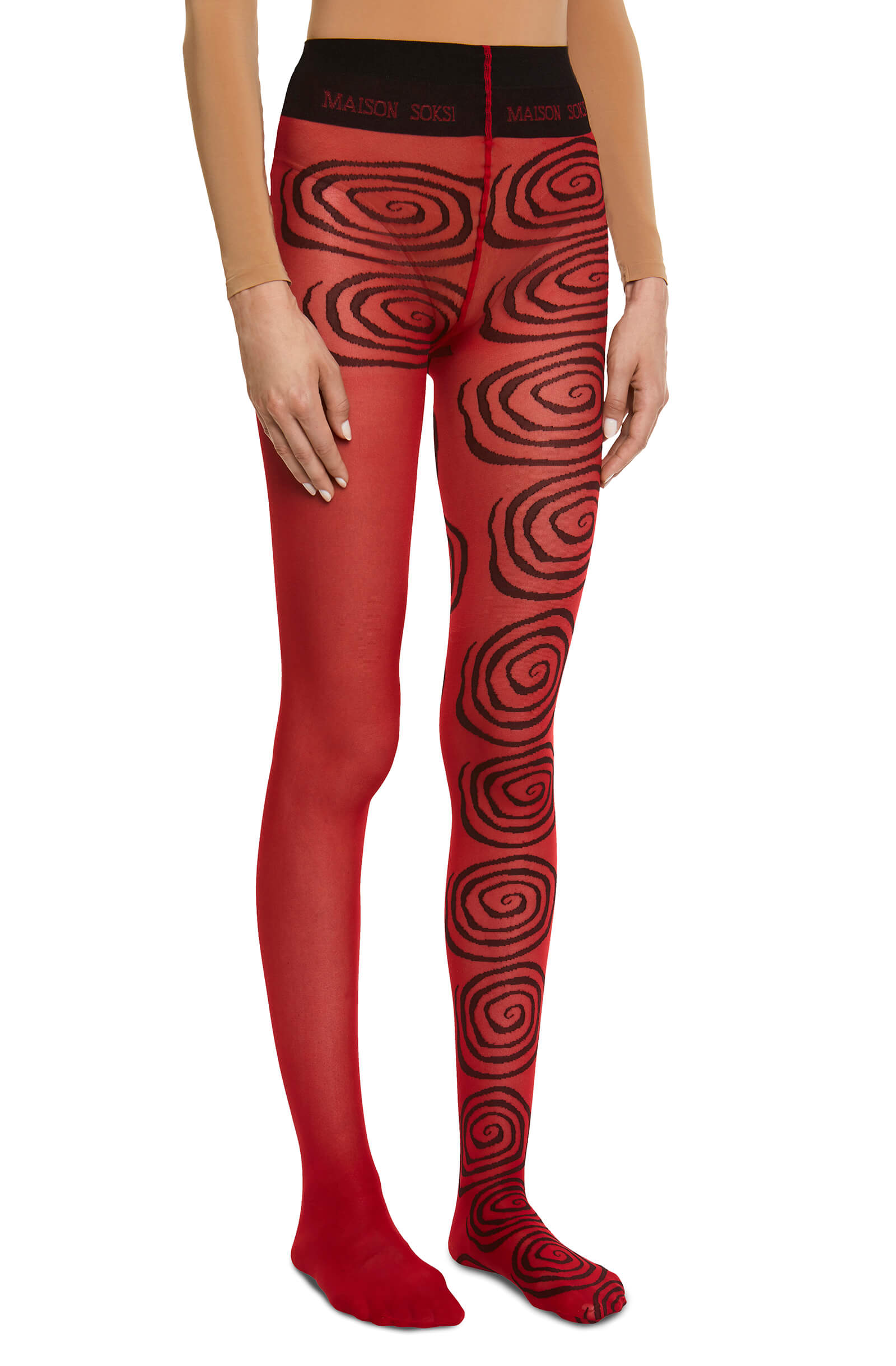 Wormhole Red Tights Maison Soksi