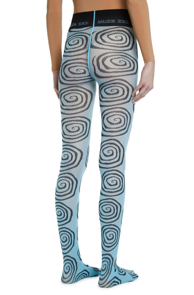 Super Wormhole – Blue Denim Tights | Maison Soksi